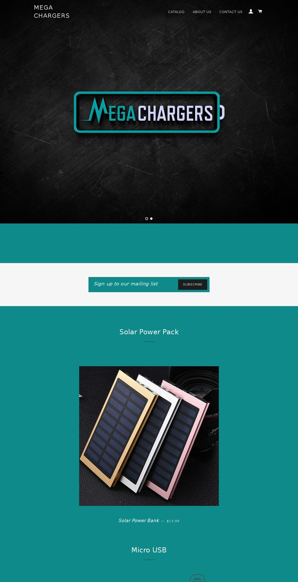 megachargers.com — Shopify storefront screenshot