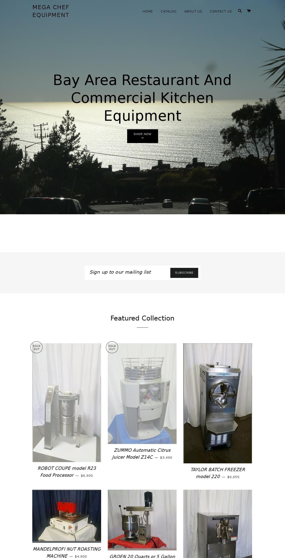 megachefequip.com shopify website screenshot
