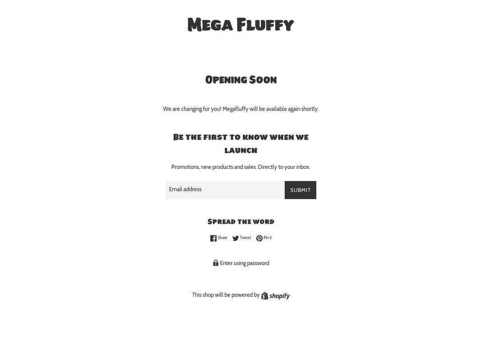 megafluffy.com — Shopify storefront screenshot