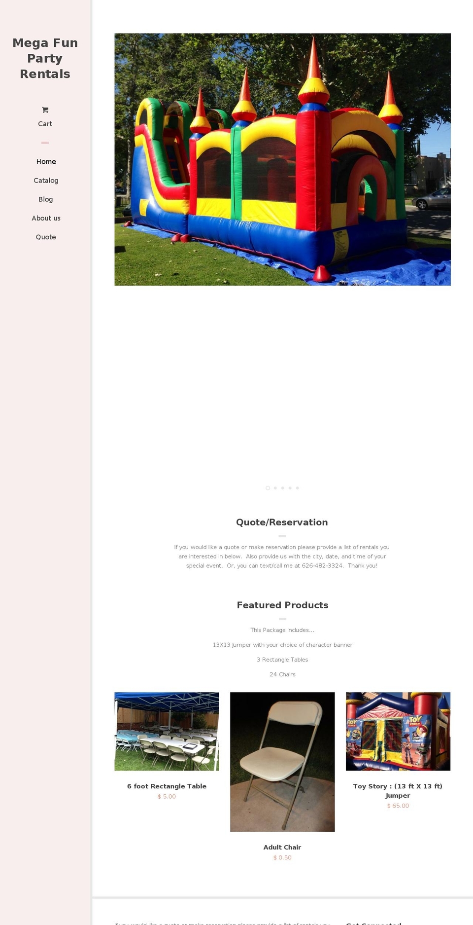 megafunpartyrentals.org shopify website screenshot