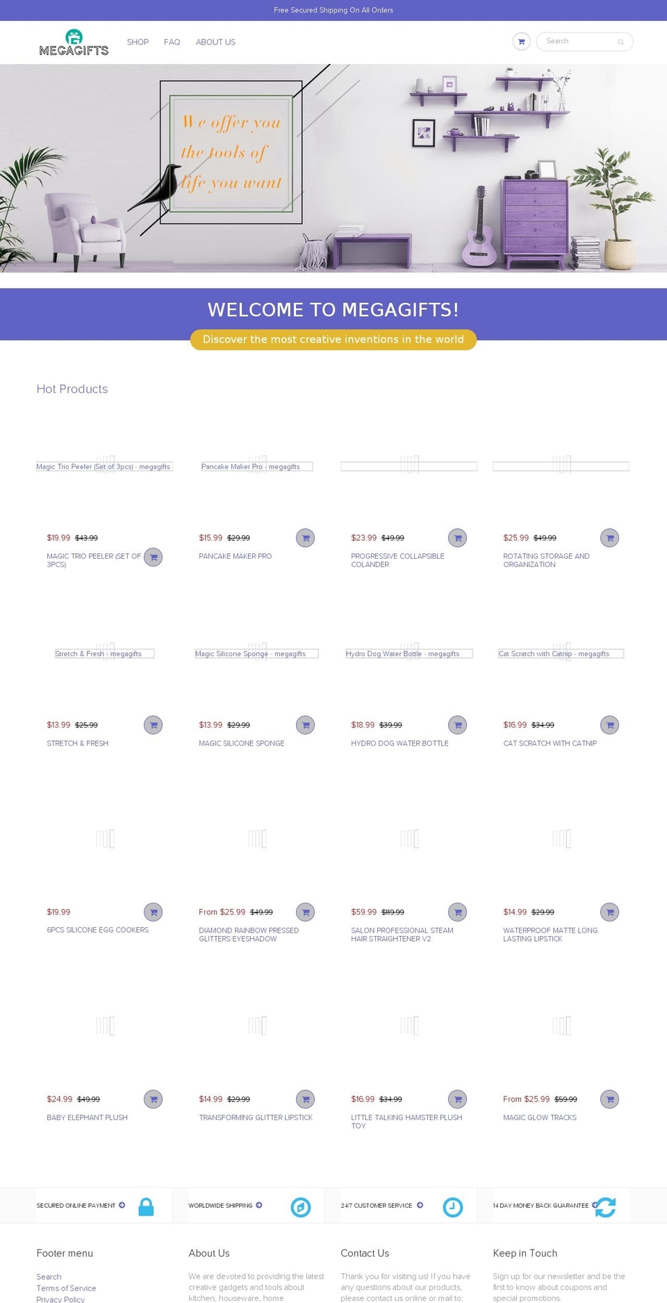megagifts.net shopify website screenshot