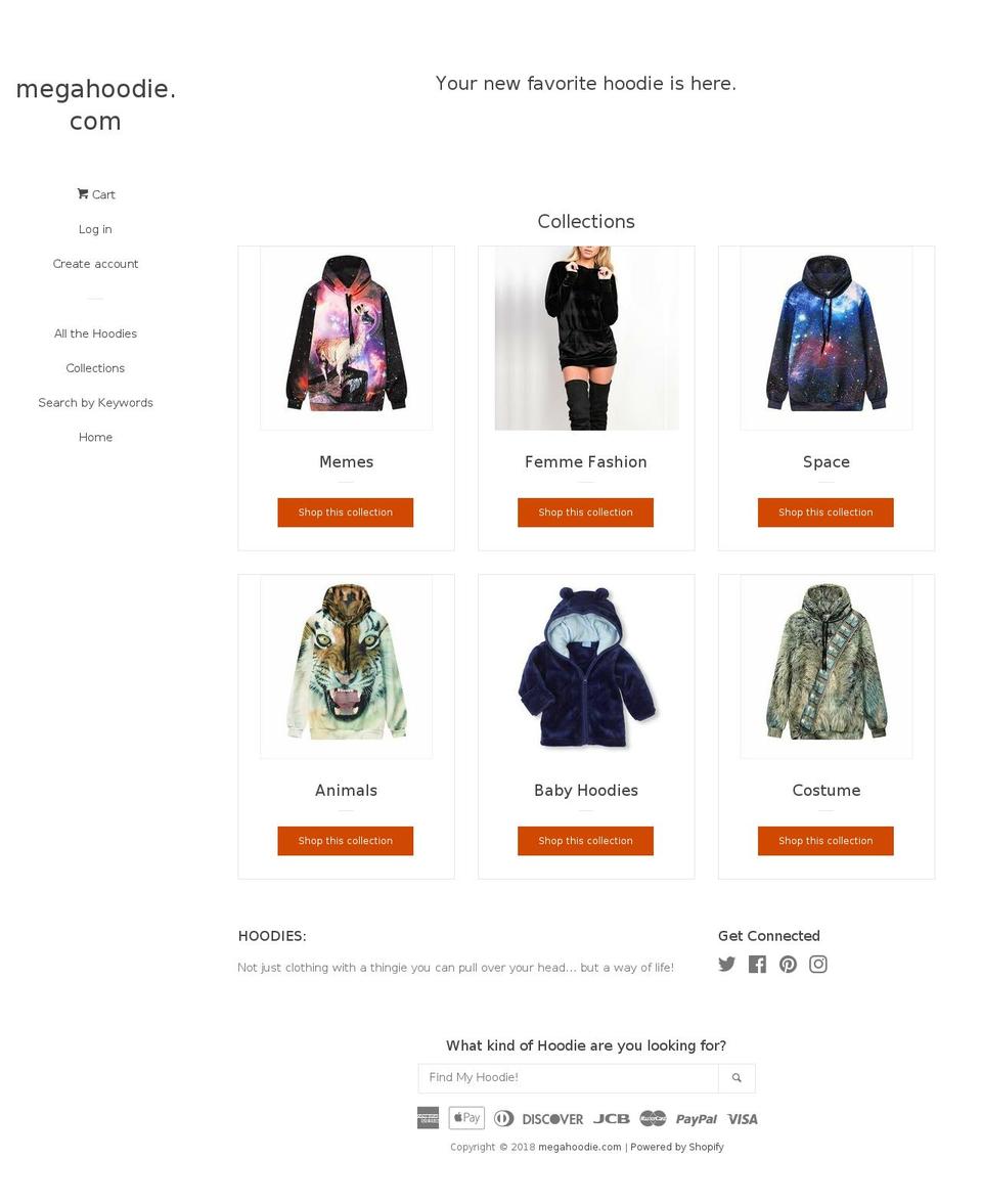megahoodie.com — Shopify storefront screenshot