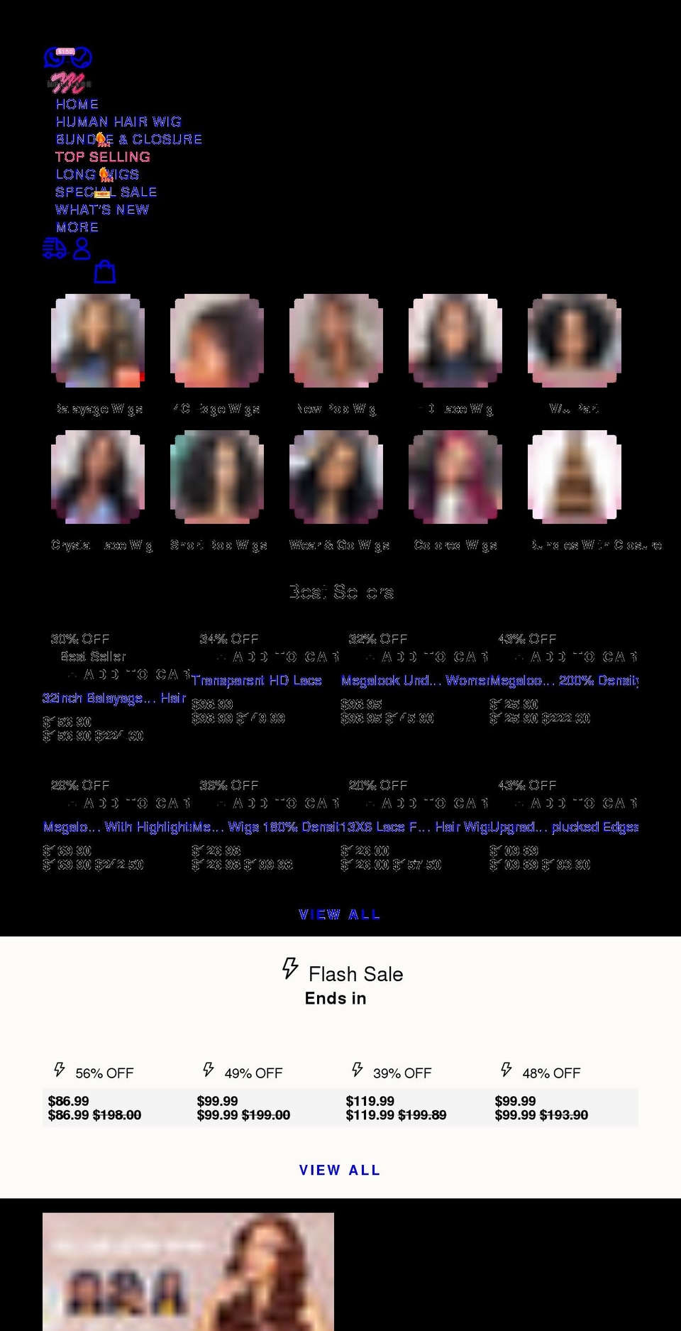 megalook.com shopify website screenshot