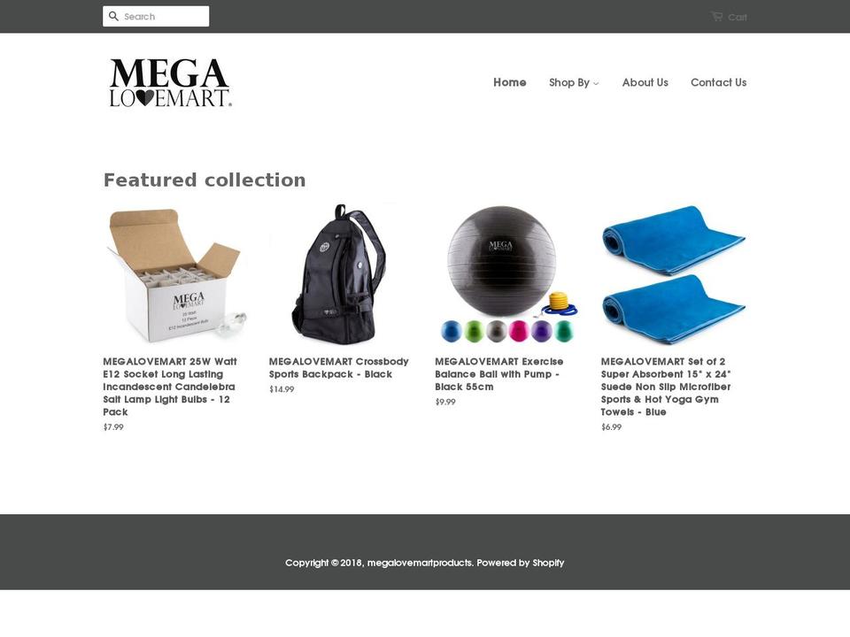 megalovemartproducts.com — Shopify storefront screenshot