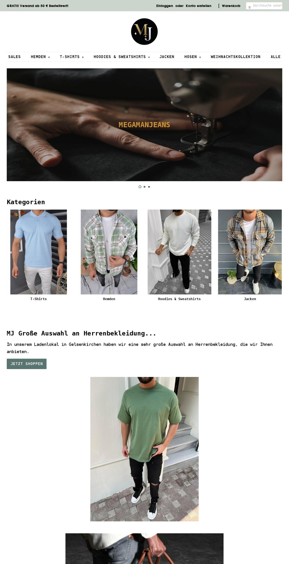 megamanjeans.de shopify website screenshot