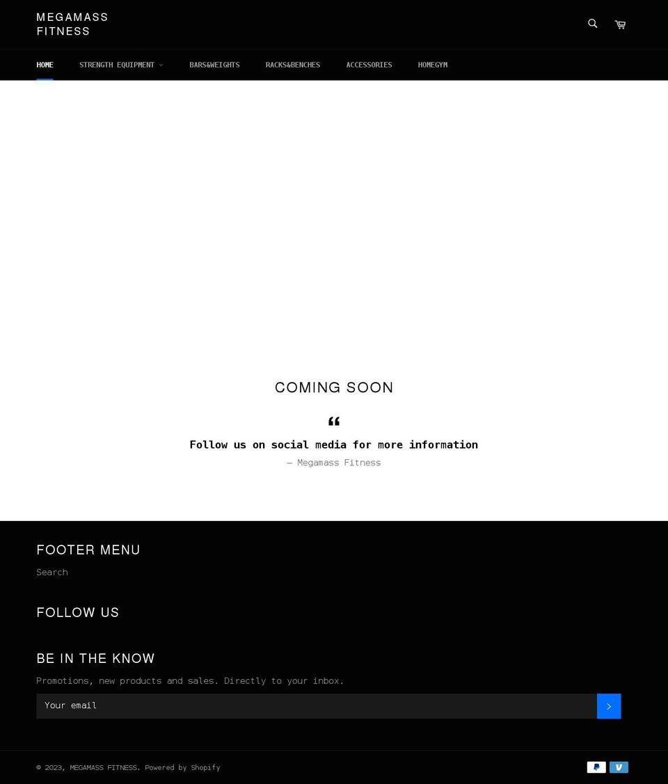 megamassfitness.com shopify website screenshot