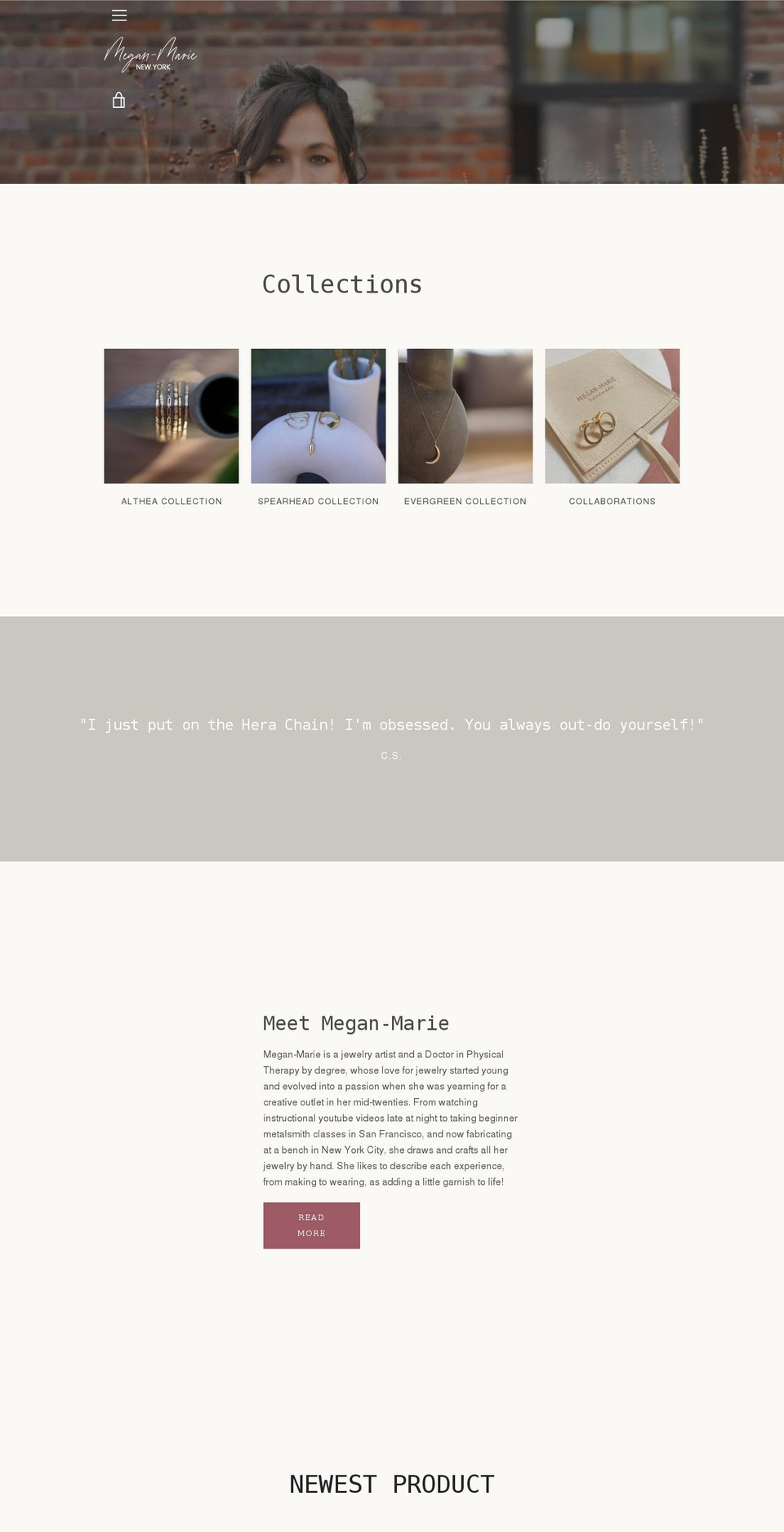 megan-marie.com shopify website screenshot