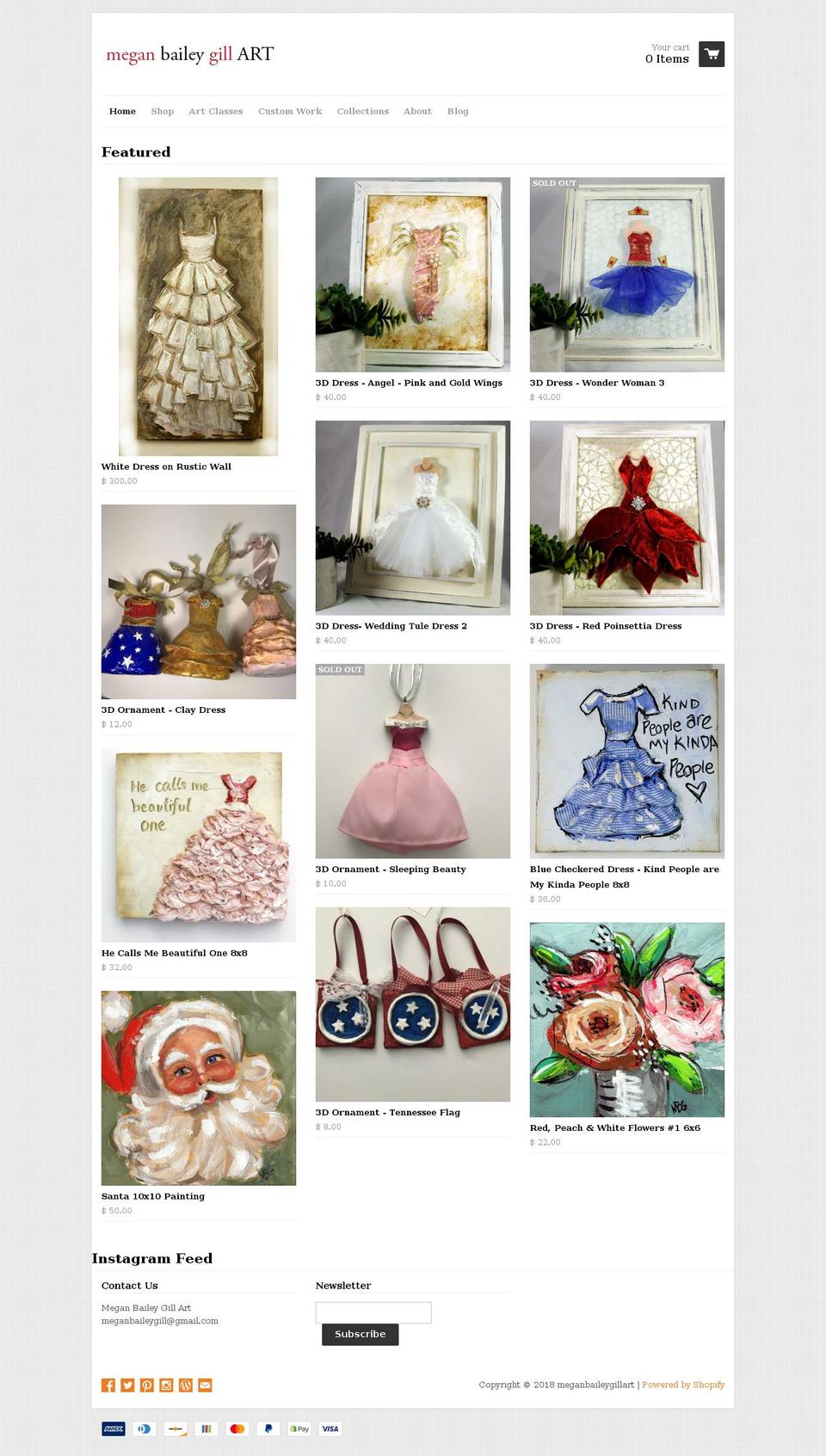 meganbaileygill.com — Shopify storefront screenshot