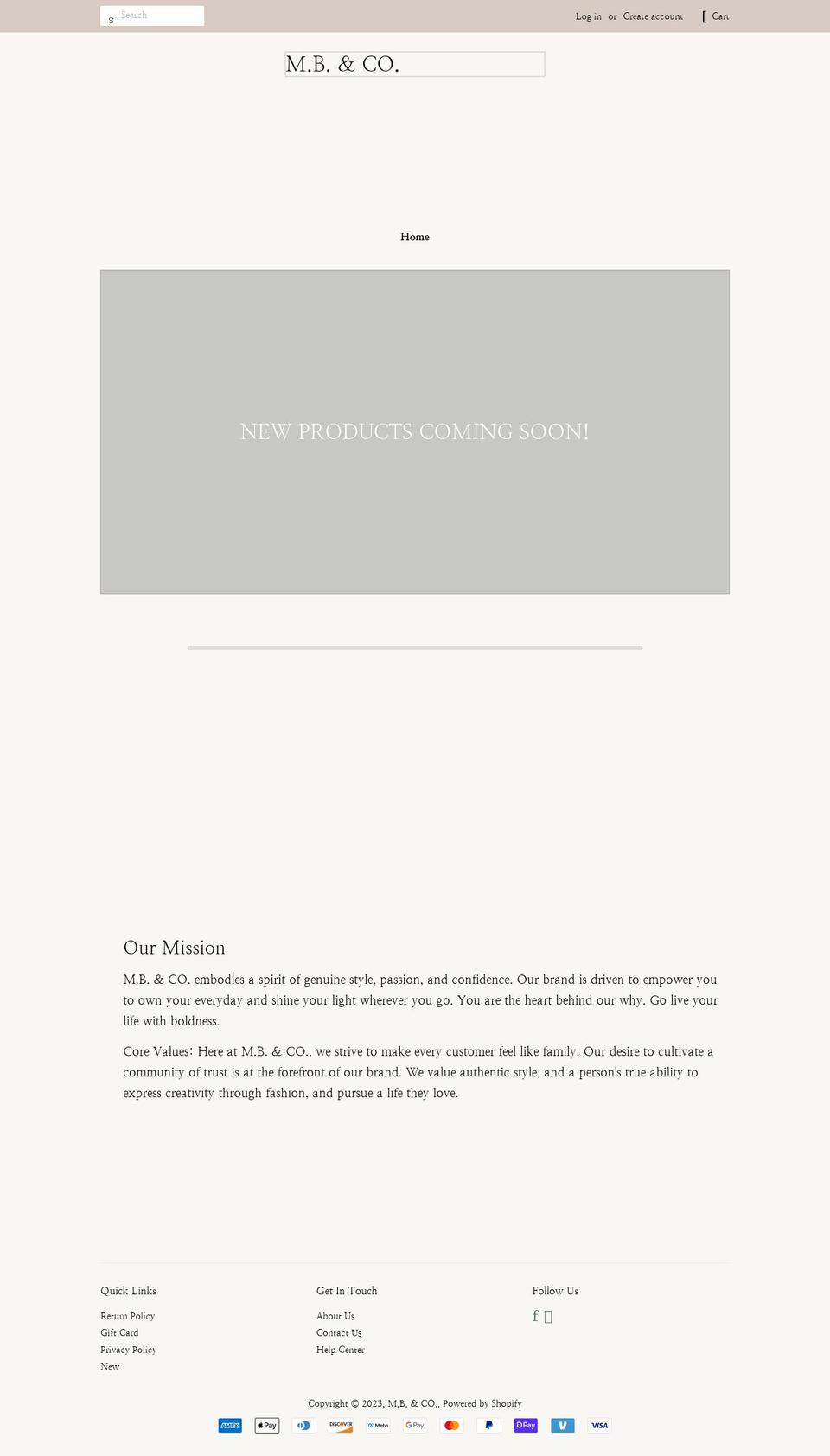 meganbrookecompany.com shopify website screenshot