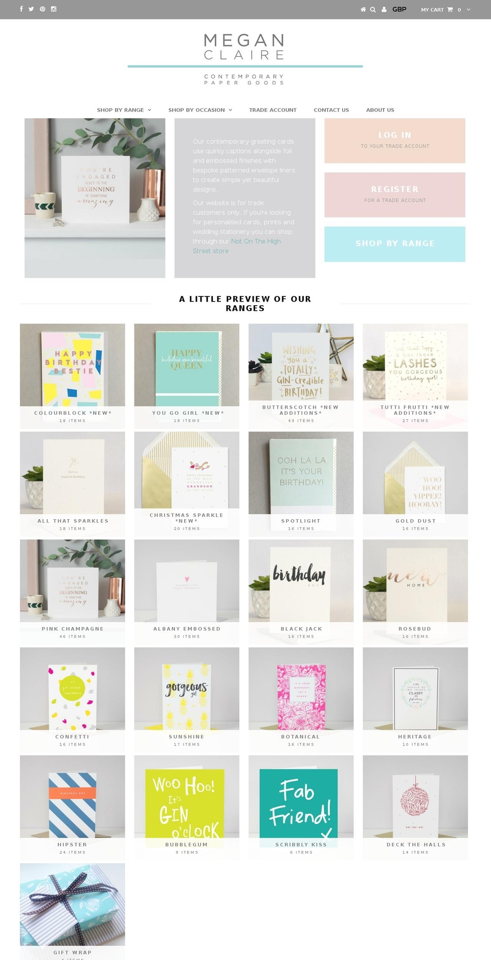 meganclaire.com — Shopify storefront screenshot