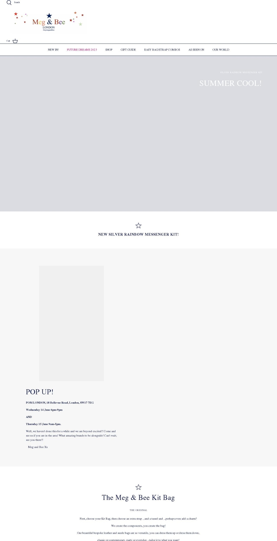 megandbee.co.uk shopify website screenshot