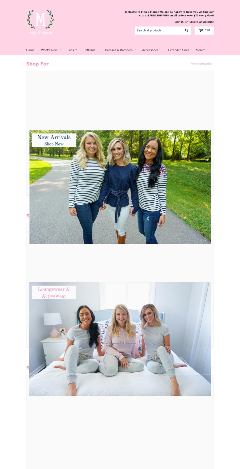 megandmarie.com — Shopify storefront screenshot