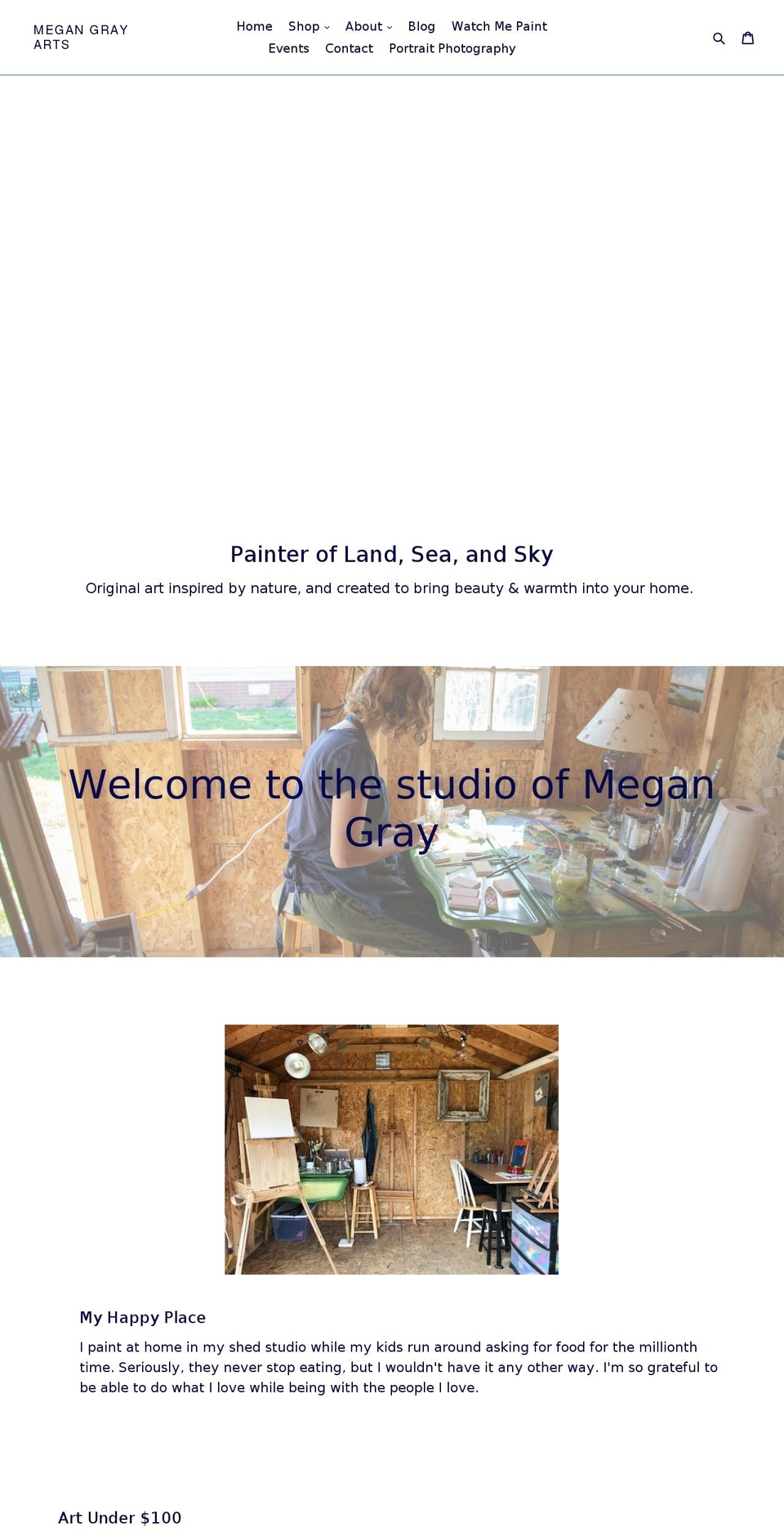 megangrayarts.com — Shopify storefront screenshot