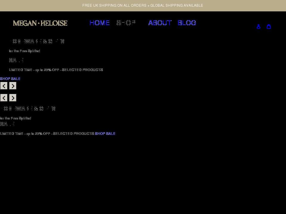 meganheloise.co.uk shopify website screenshot