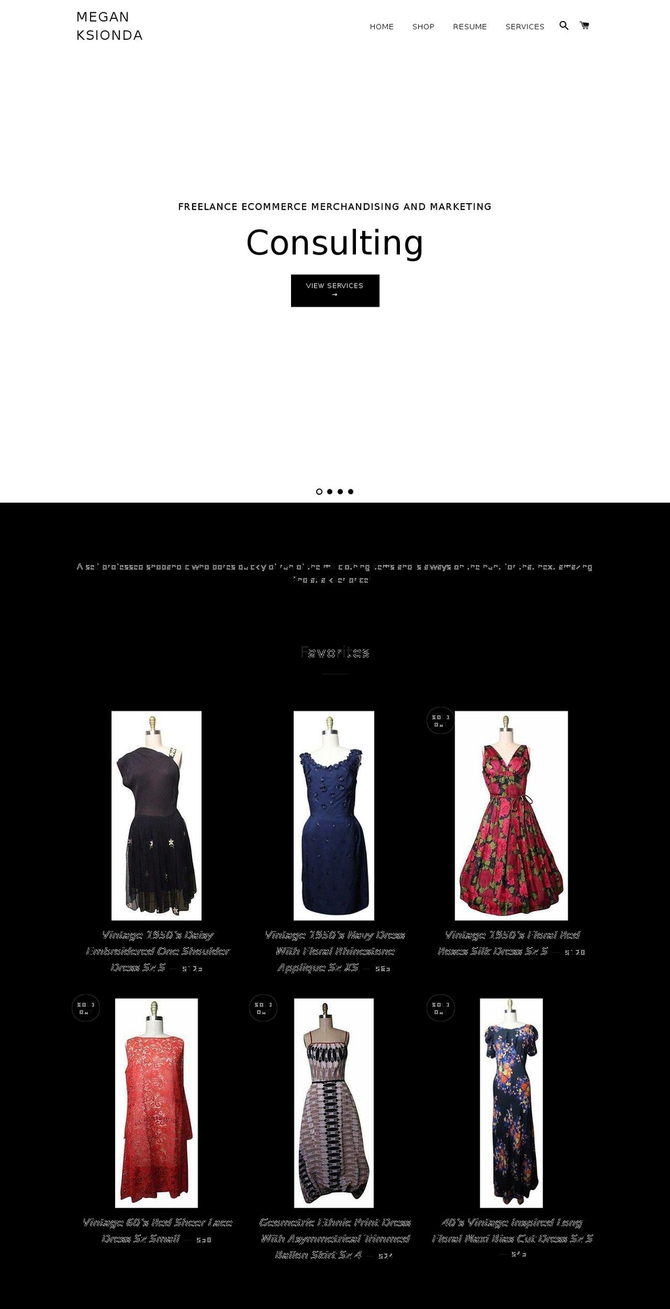 meganksionda.com — Shopify storefront screenshot