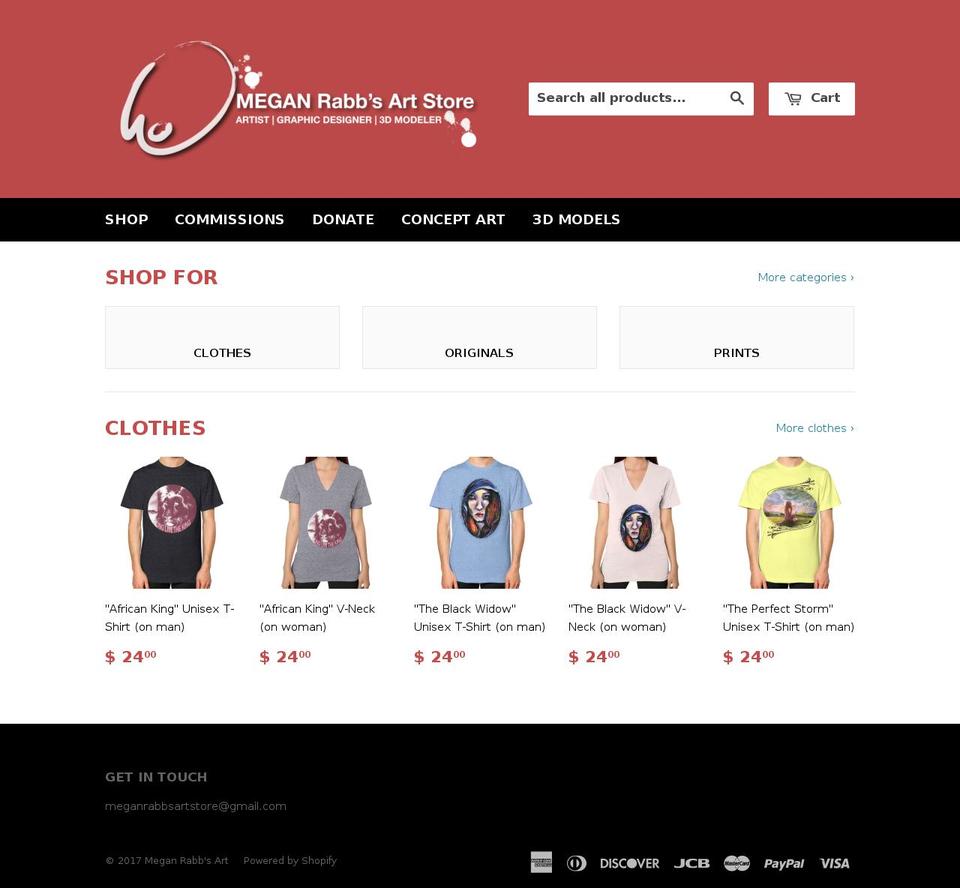 meganrabbsartstore.com shopify website screenshot