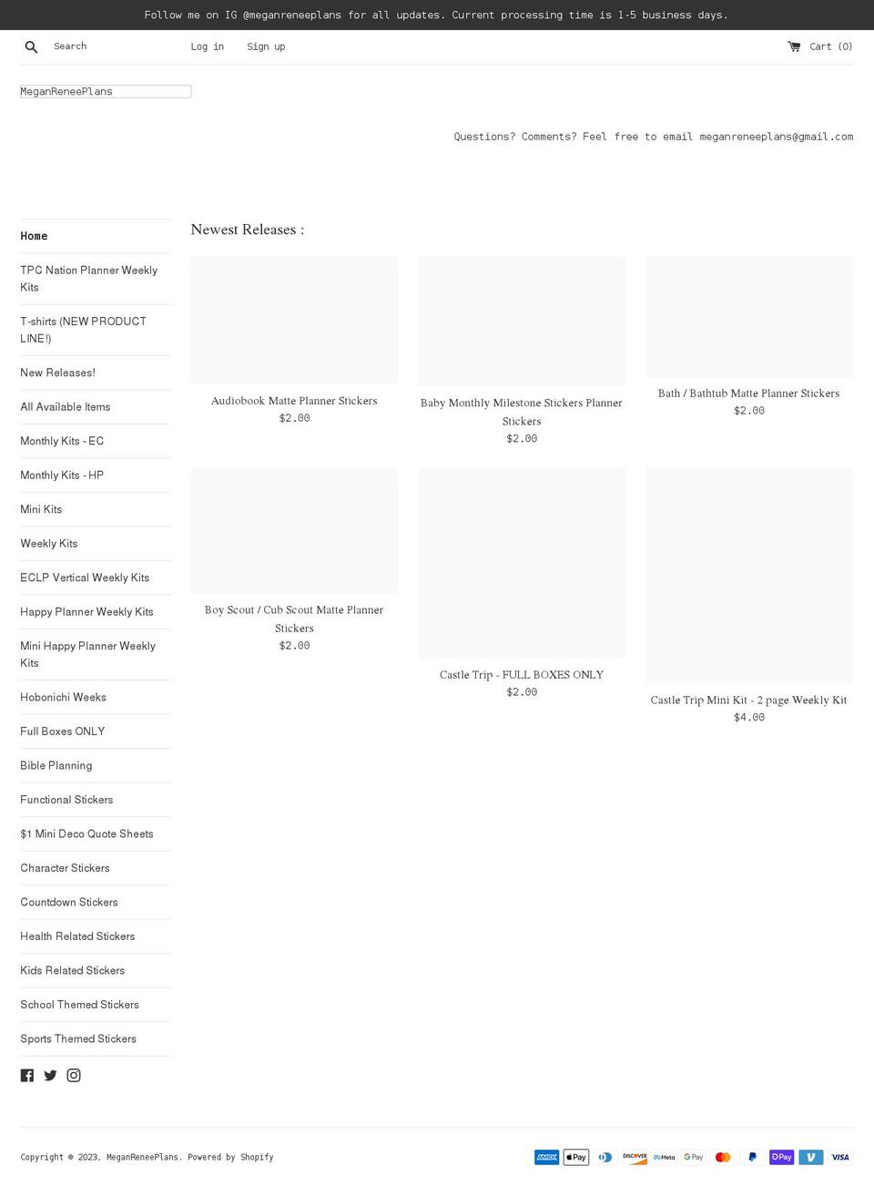 meganreneeplans.com — Shopify storefront screenshot