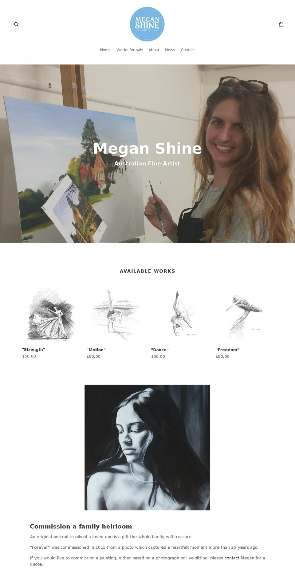 meganshine.com — Shopify storefront screenshot