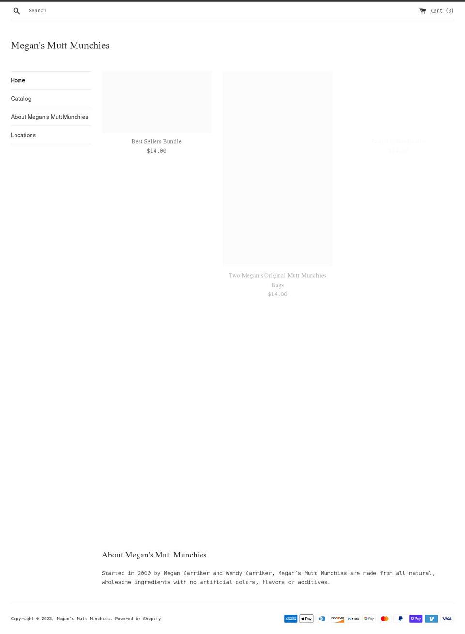 megansmuttmunchies.com shopify website screenshot