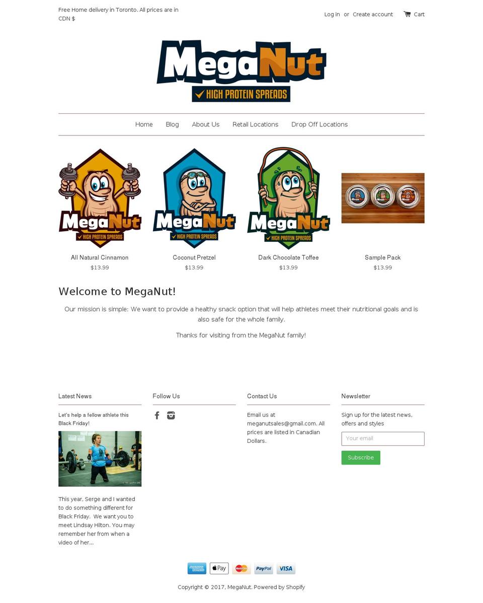 meganutfoods.com shopify website screenshot