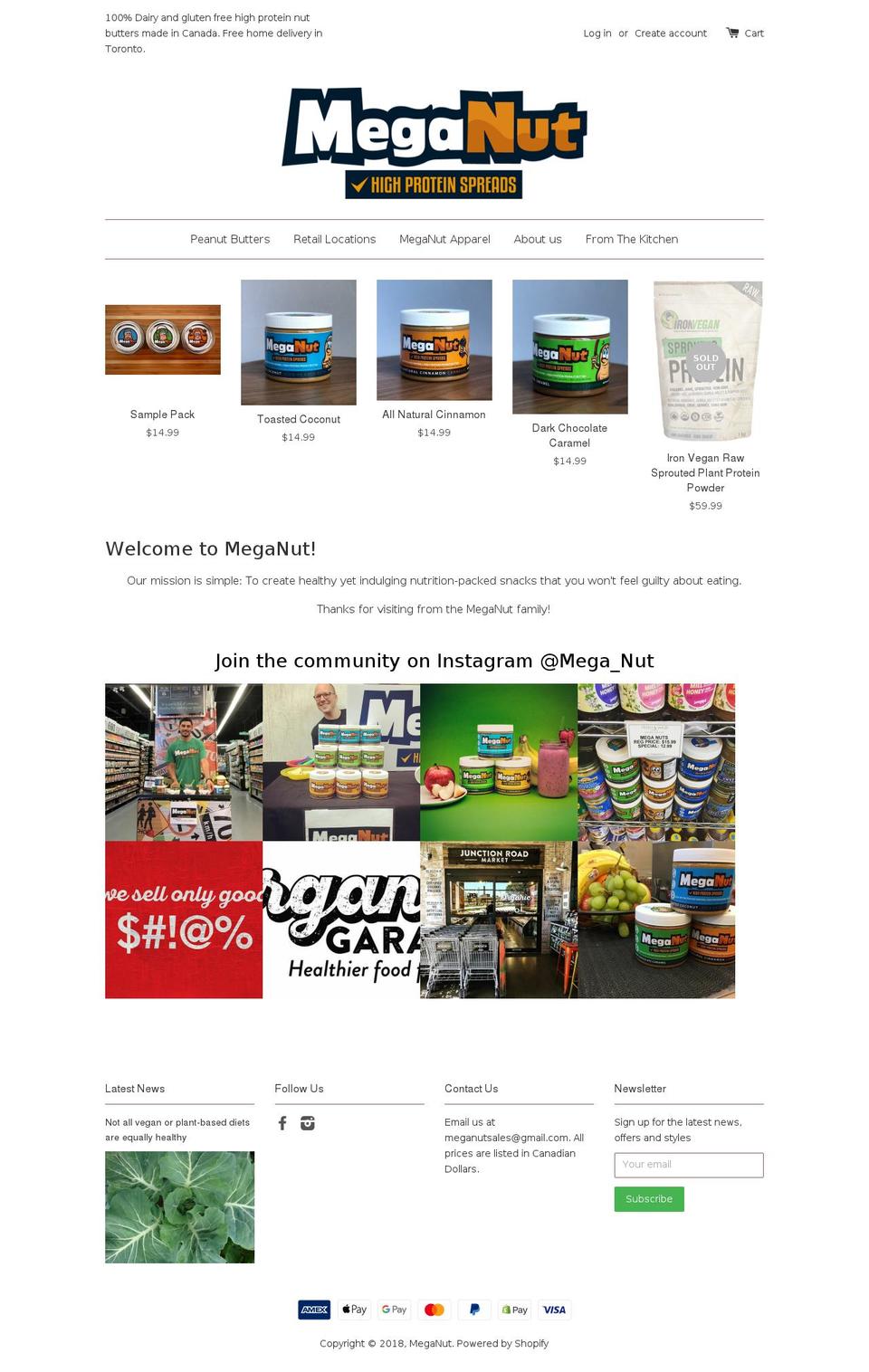 meganutpeanutbutter.com — Shopify storefront screenshot