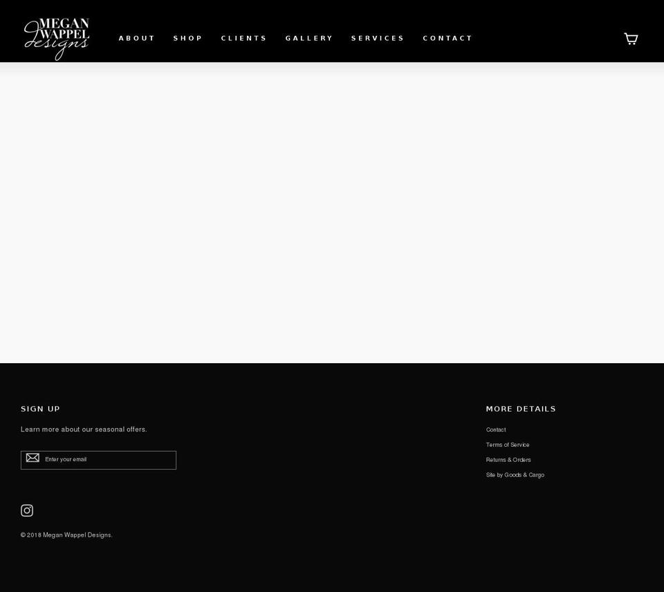 meganwappeldesigns.com shopify website screenshot