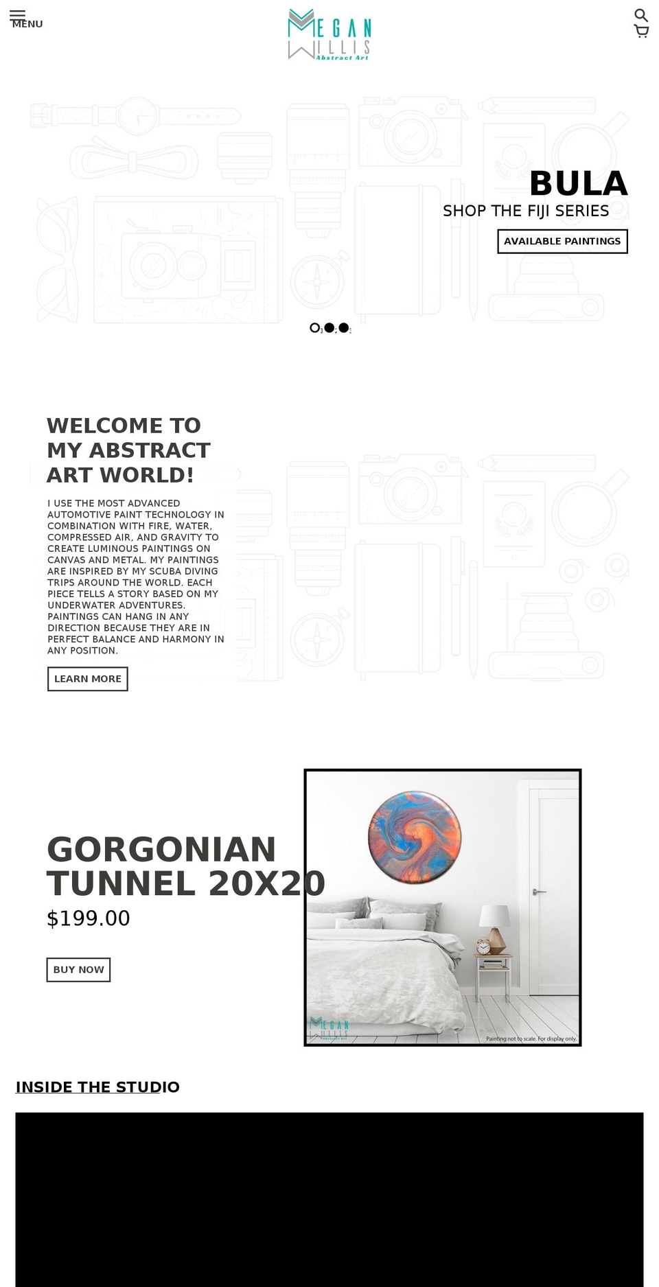 meganwillisart.com — Shopify storefront screenshot