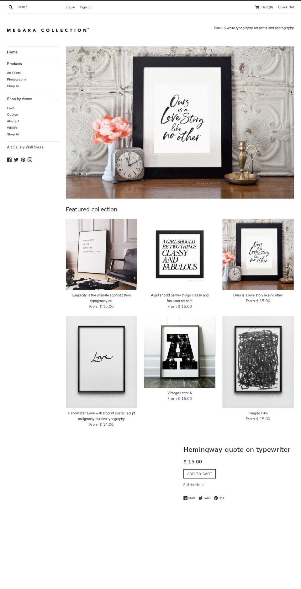 megaracollection.com — Shopify storefront screenshot