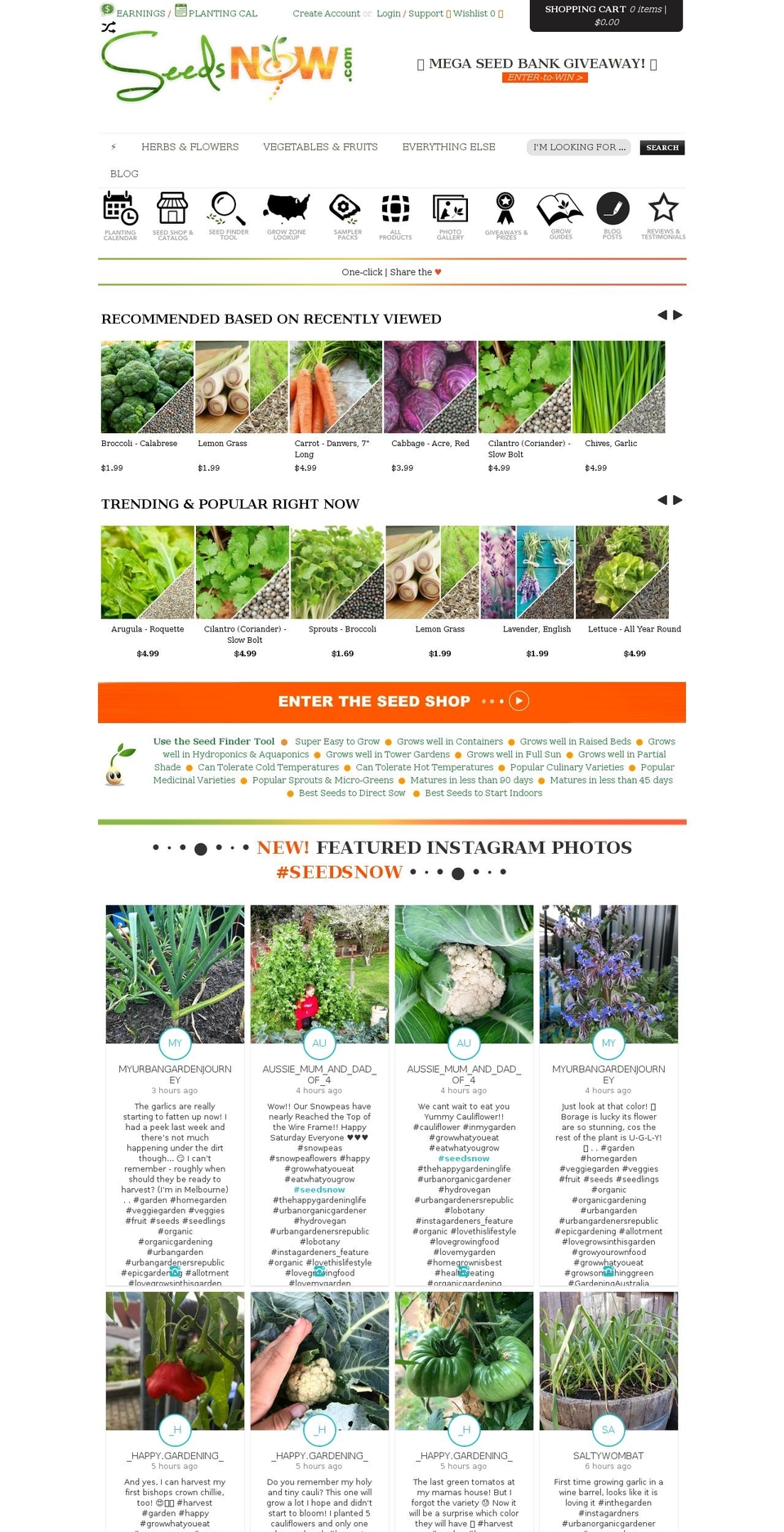 megaseedbank.com shopify website screenshot