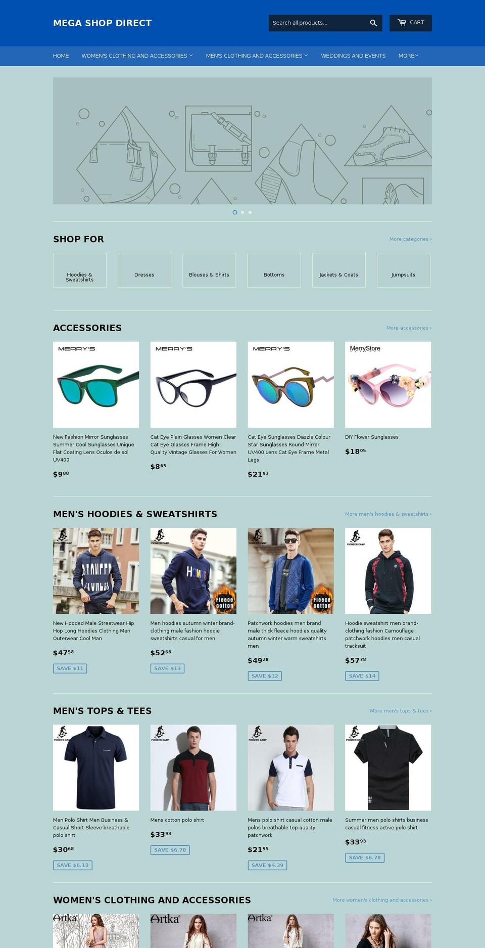 megashopdirect.com shopify website screenshot