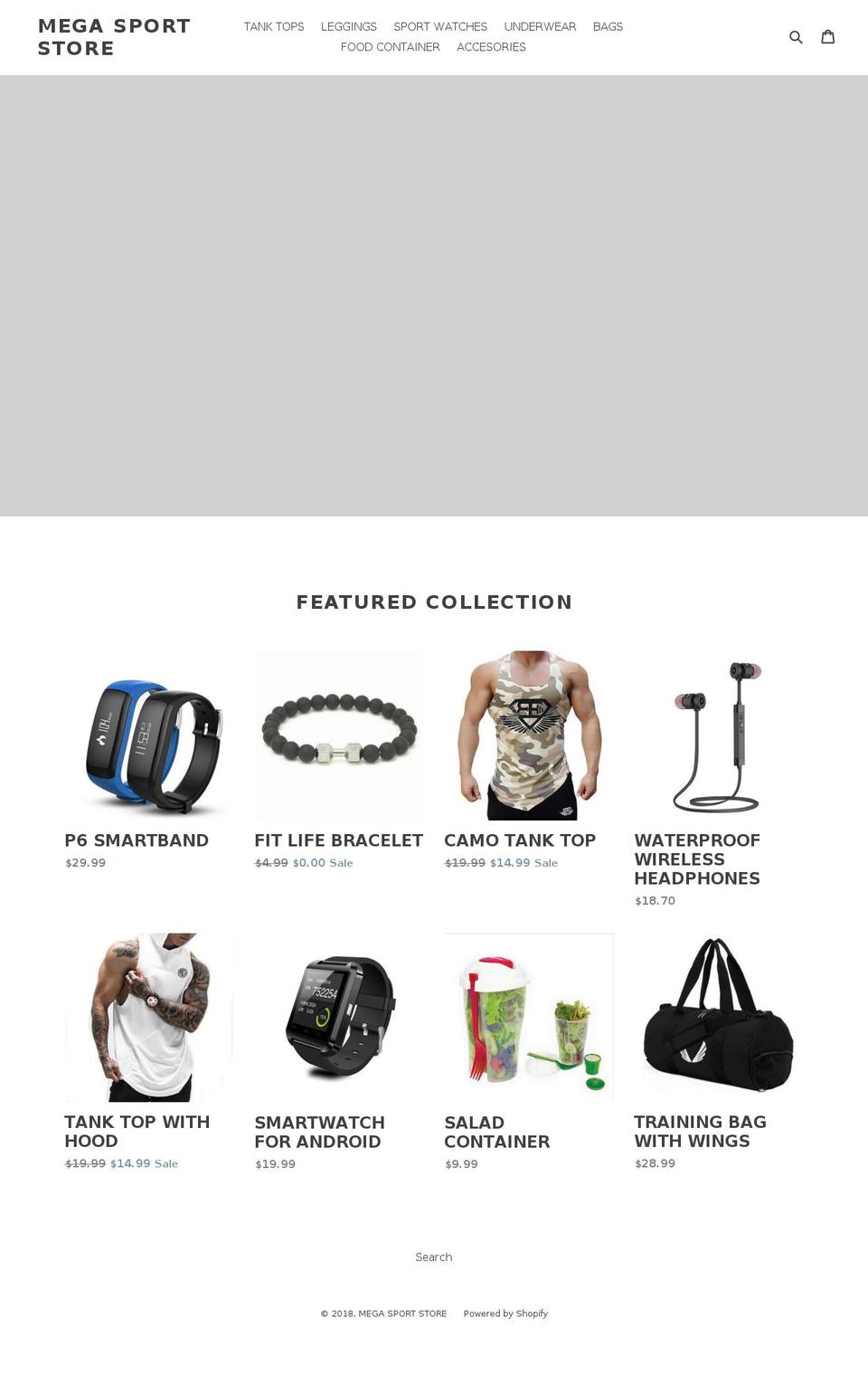 megasportstore.com — Shopify storefront screenshot