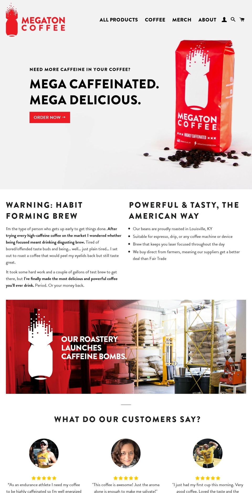 Refresh Shopify theme site example megatoncoffee.com