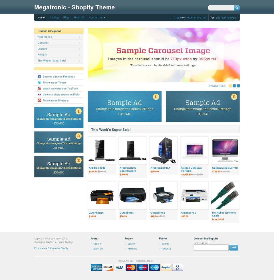 Megatronic Shopify theme site example megatronic-theme.myshopify.com