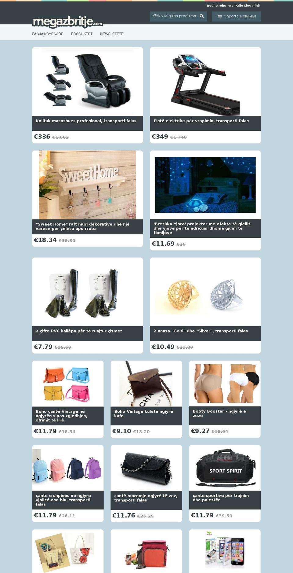 megazbritje.com — Shopify storefront screenshot