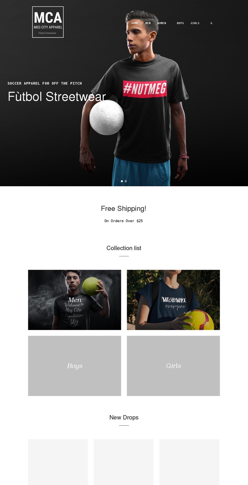 megcityapparel.com shopify website screenshot