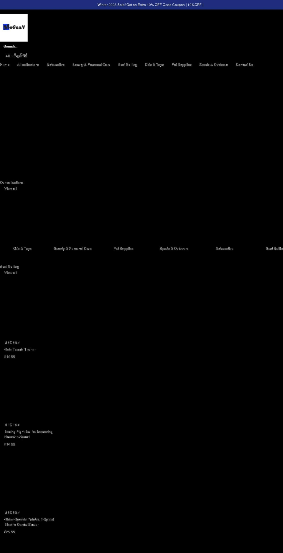 megean.com shopify website screenshot