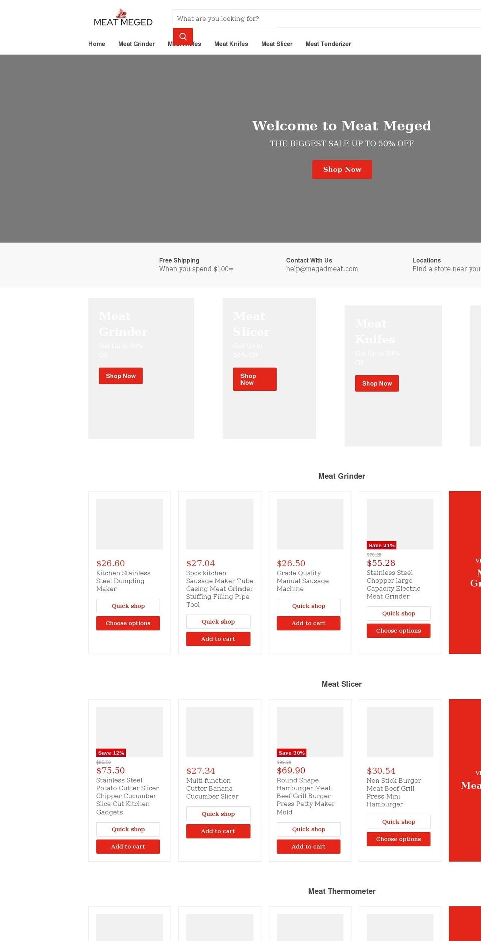 megedmeat.myshopify.com shopify website screenshot