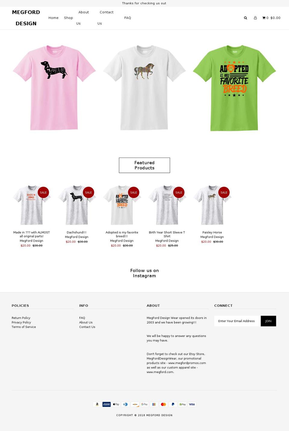 megforddesign.com — Shopify storefront screenshot