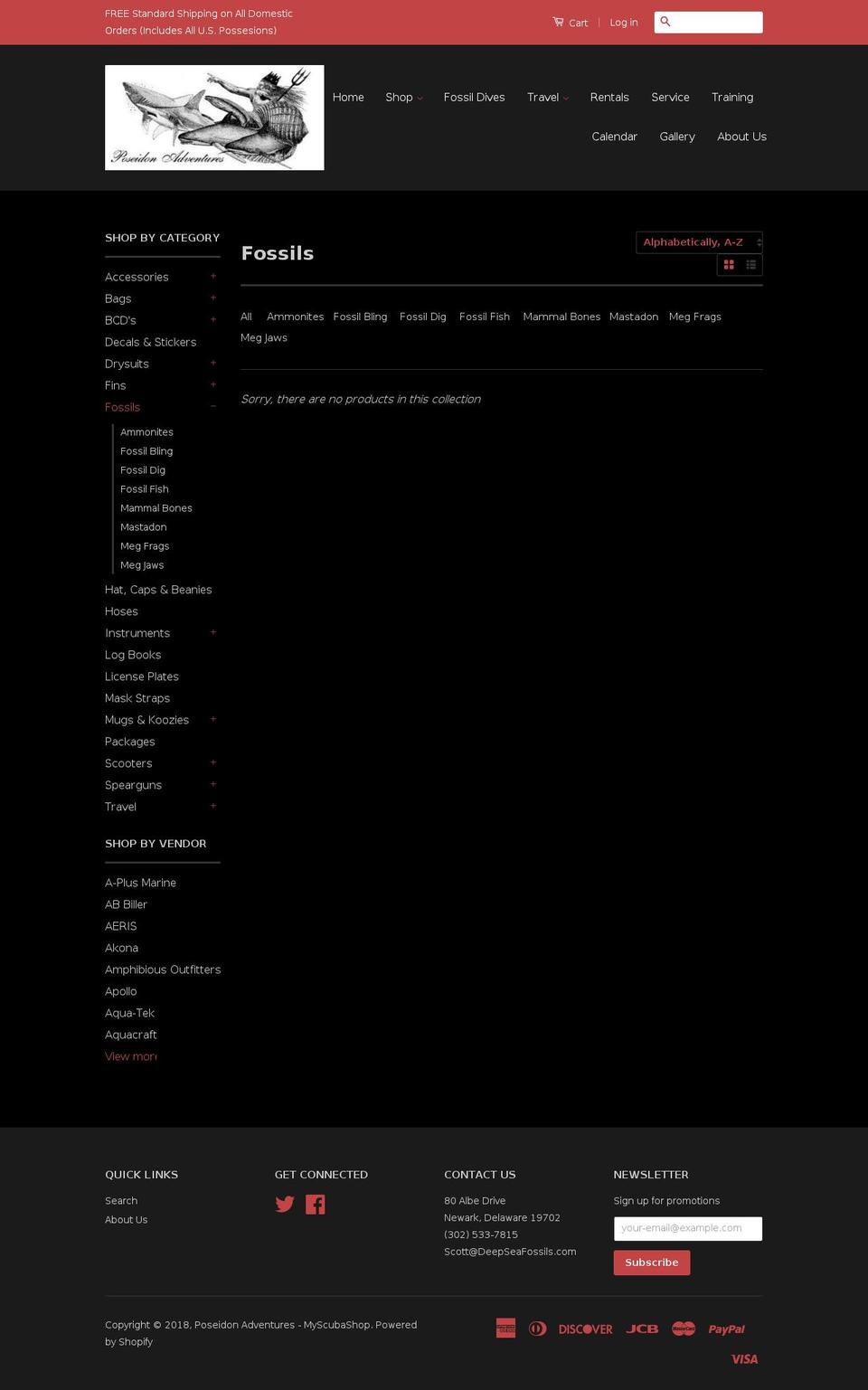 megfossils.com shopify website screenshot