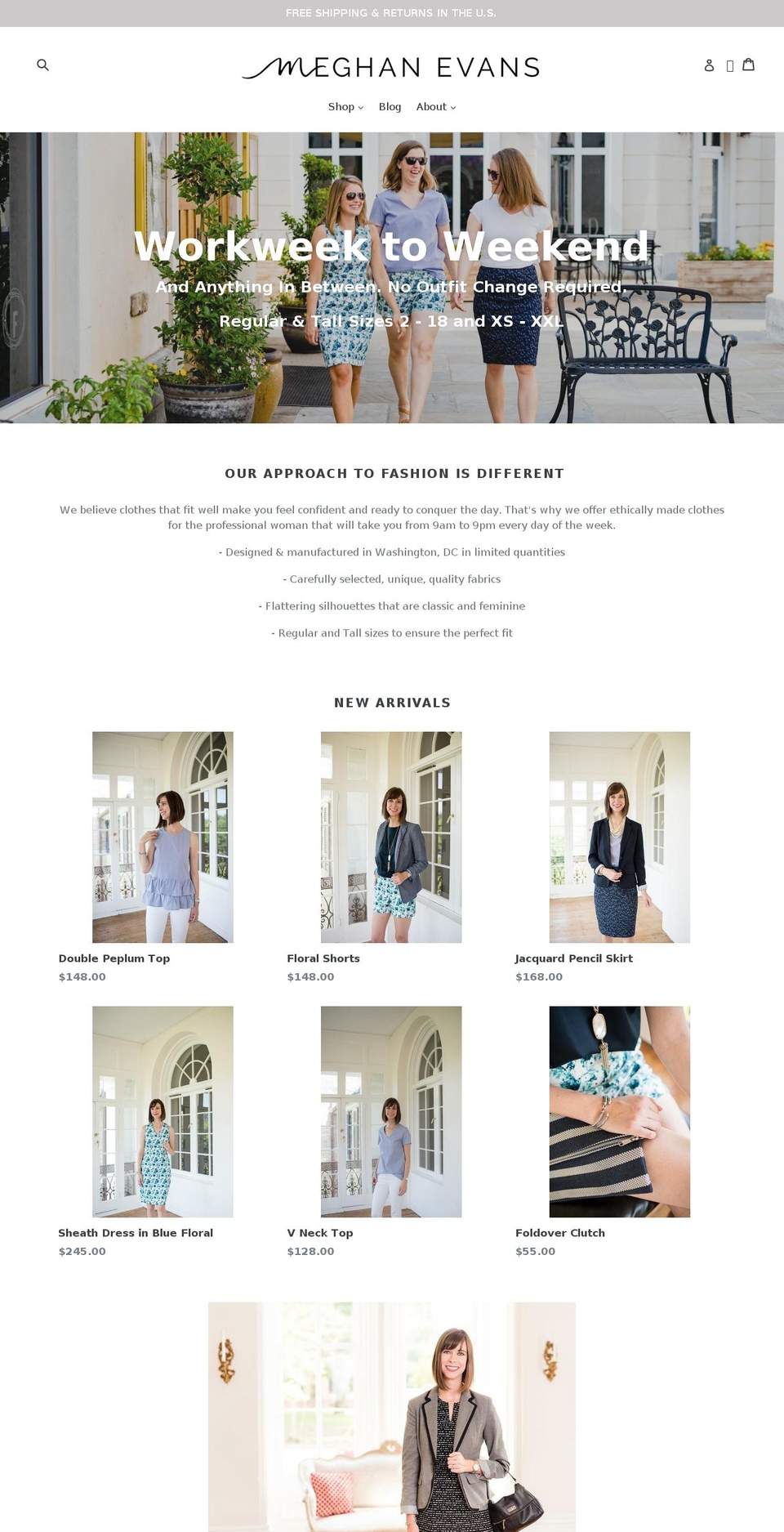 meghanevans.com shopify website screenshot