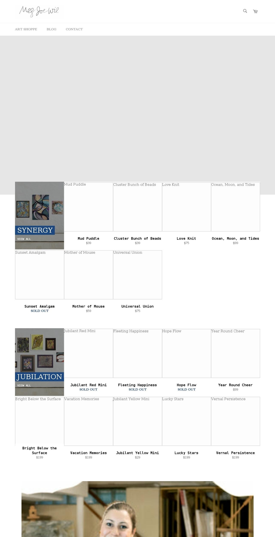 megjoewil.com shopify website screenshot