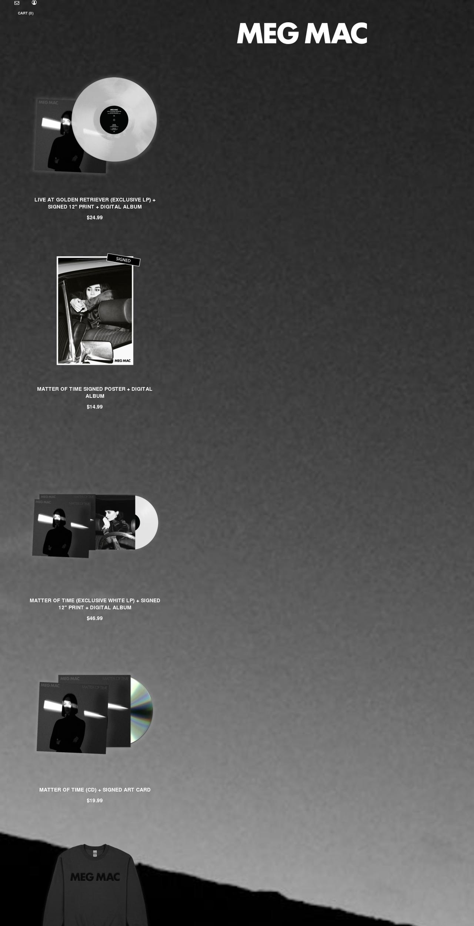 megmacstore.com shopify website screenshot