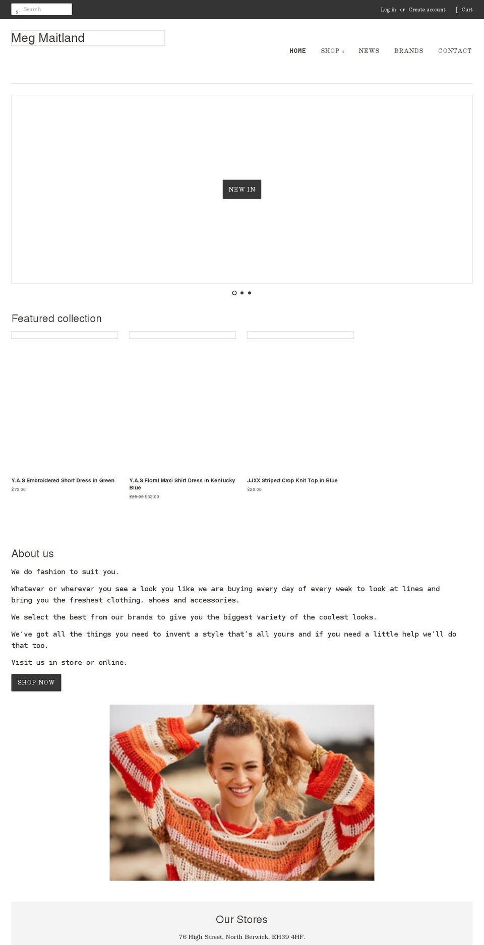 megmaitland.com shopify website screenshot