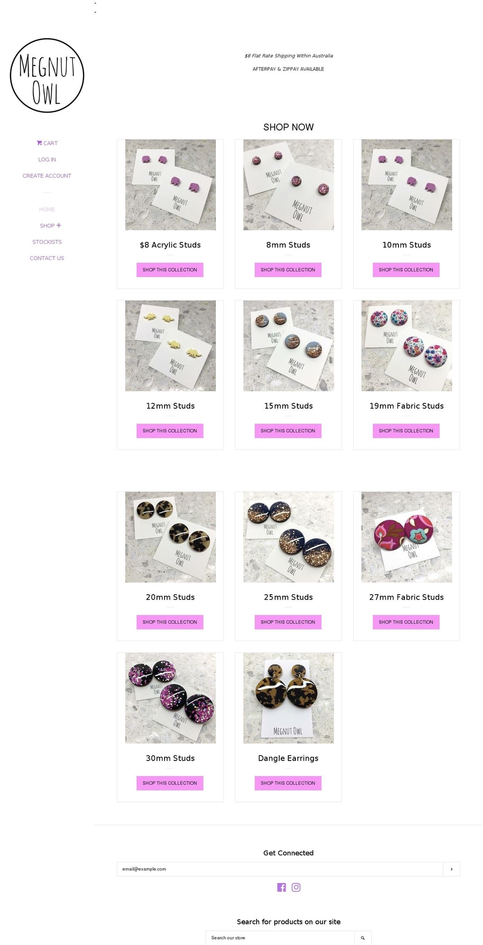 megnutowl.com — Shopify storefront screenshot