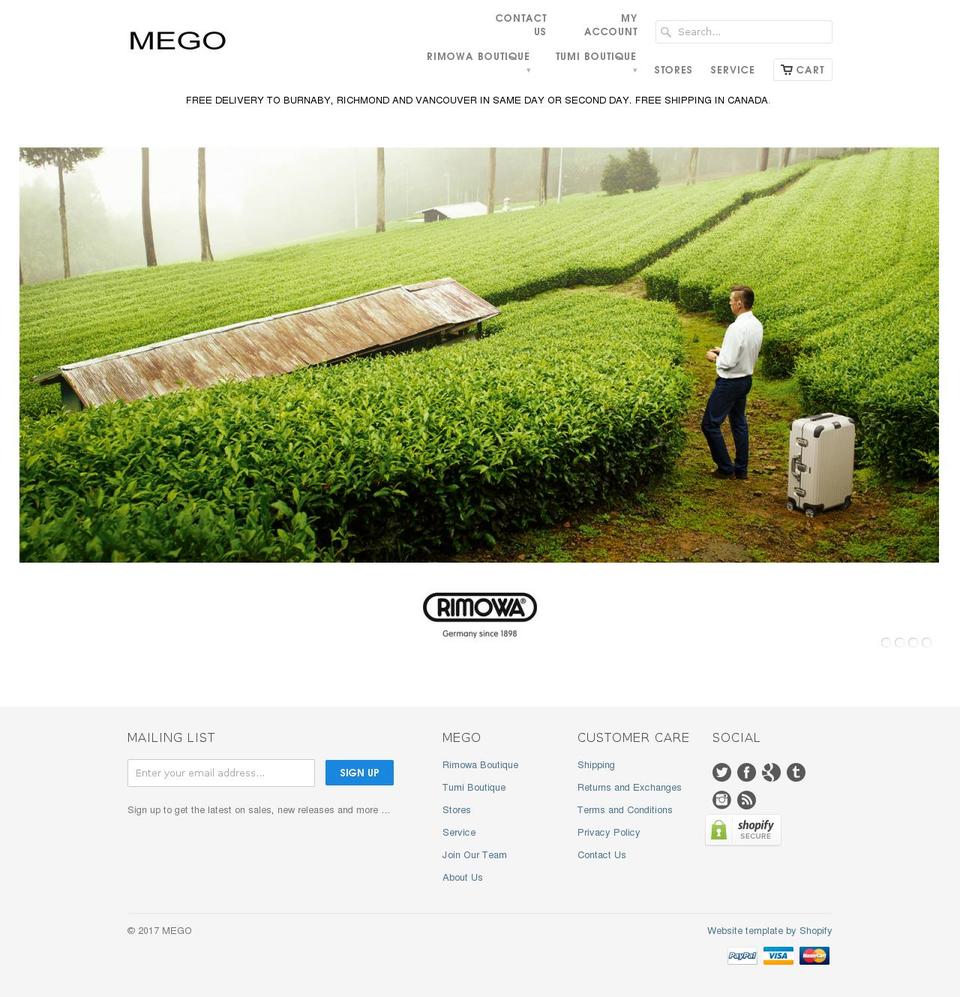 mego.ca shopify website screenshot