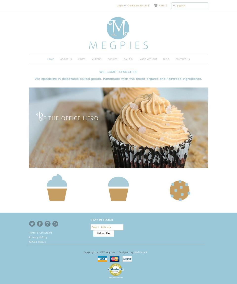 megpiesbakery.com shopify website screenshot