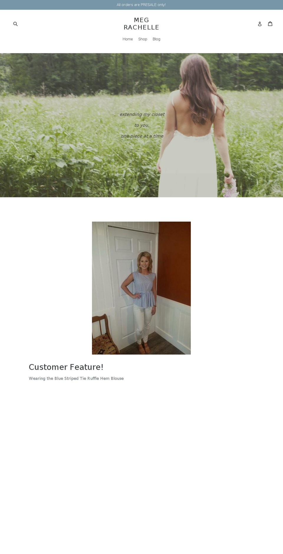 megrachelle.com — Shopify storefront screenshot
