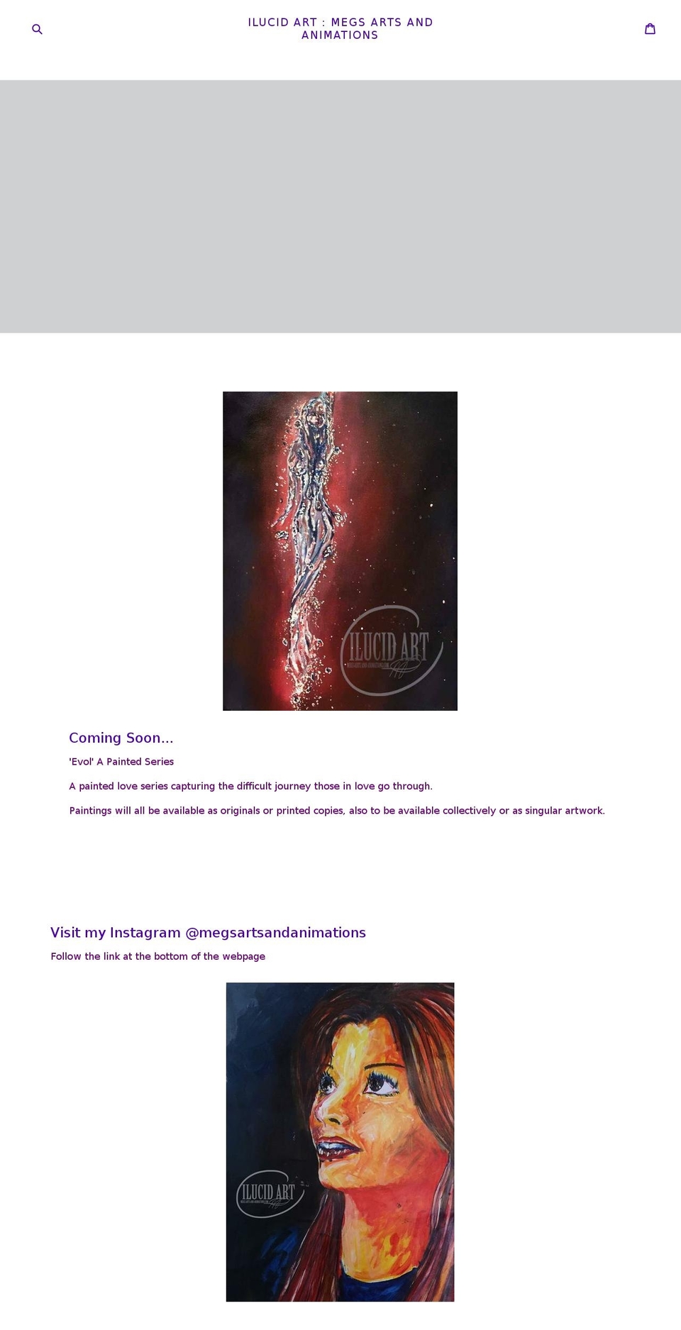 megsartsandanimations.com — Shopify storefront screenshot