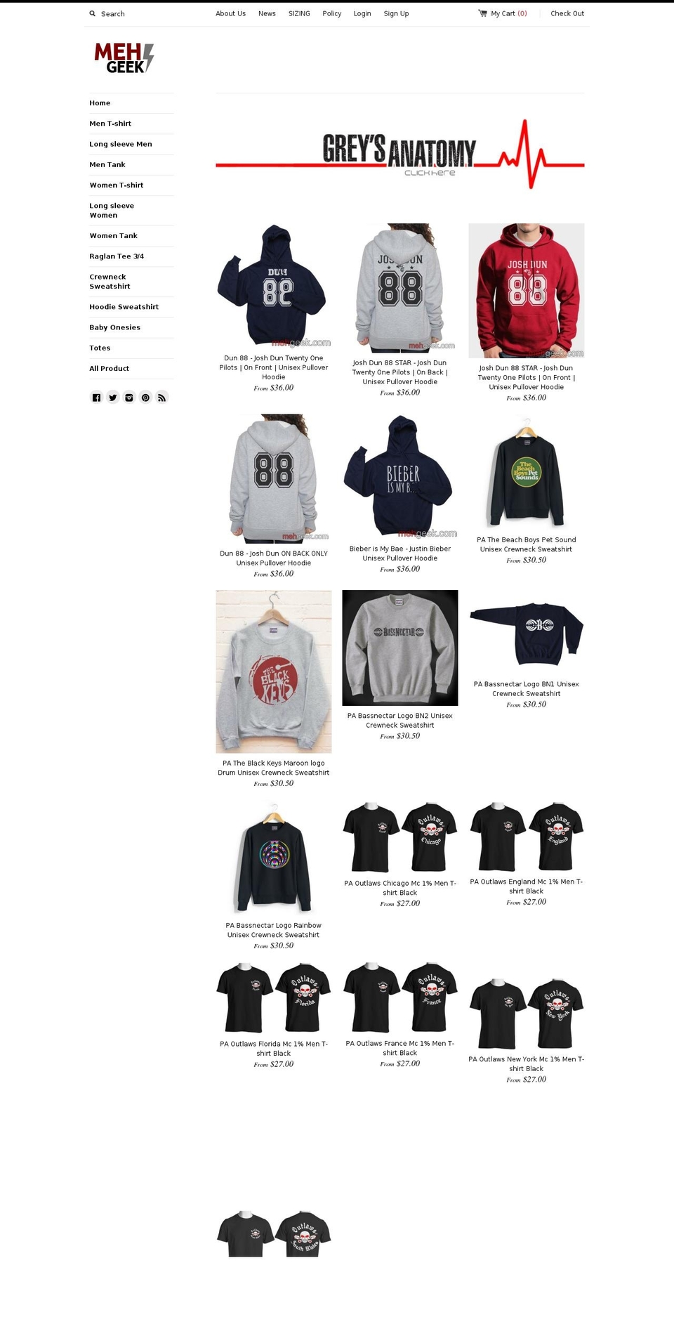 mehgeek.com shopify website screenshot