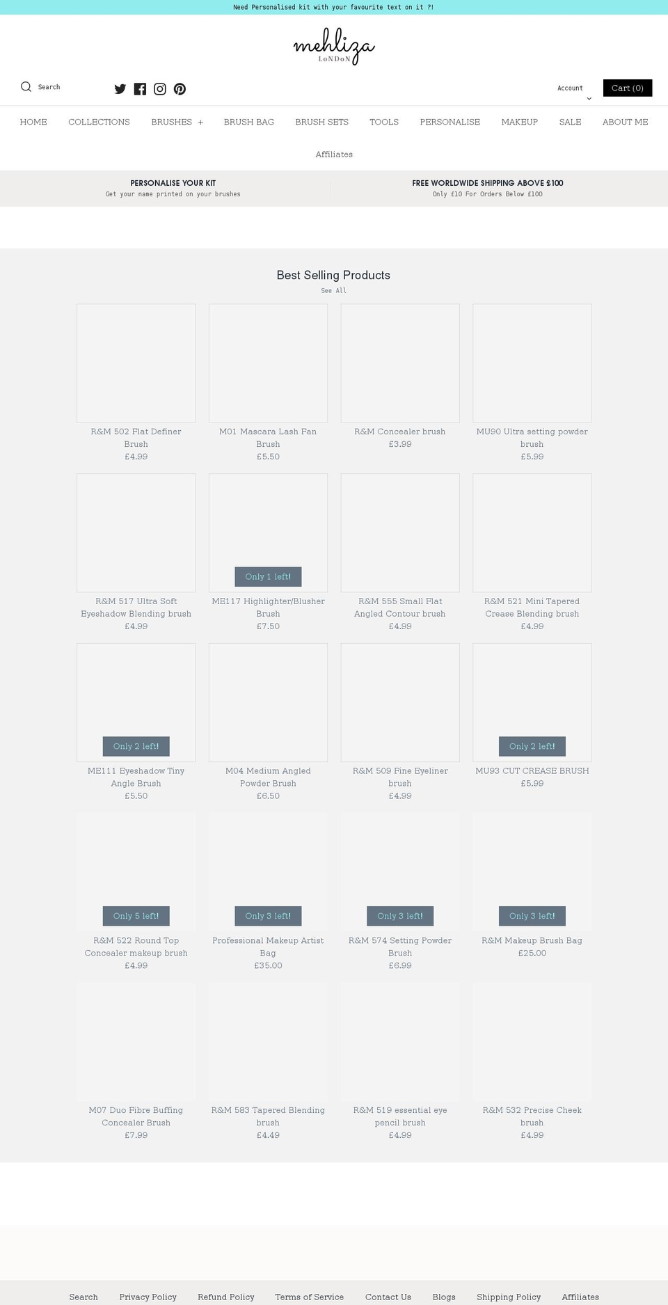 mehlizabeauty.com shopify website screenshot